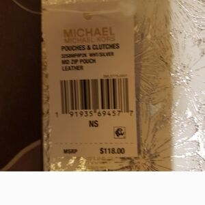 Michael Kors Silver Leather Pouch